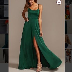 COPY - Crepe-Back Satin Spaghetti Strap Bridesmai…